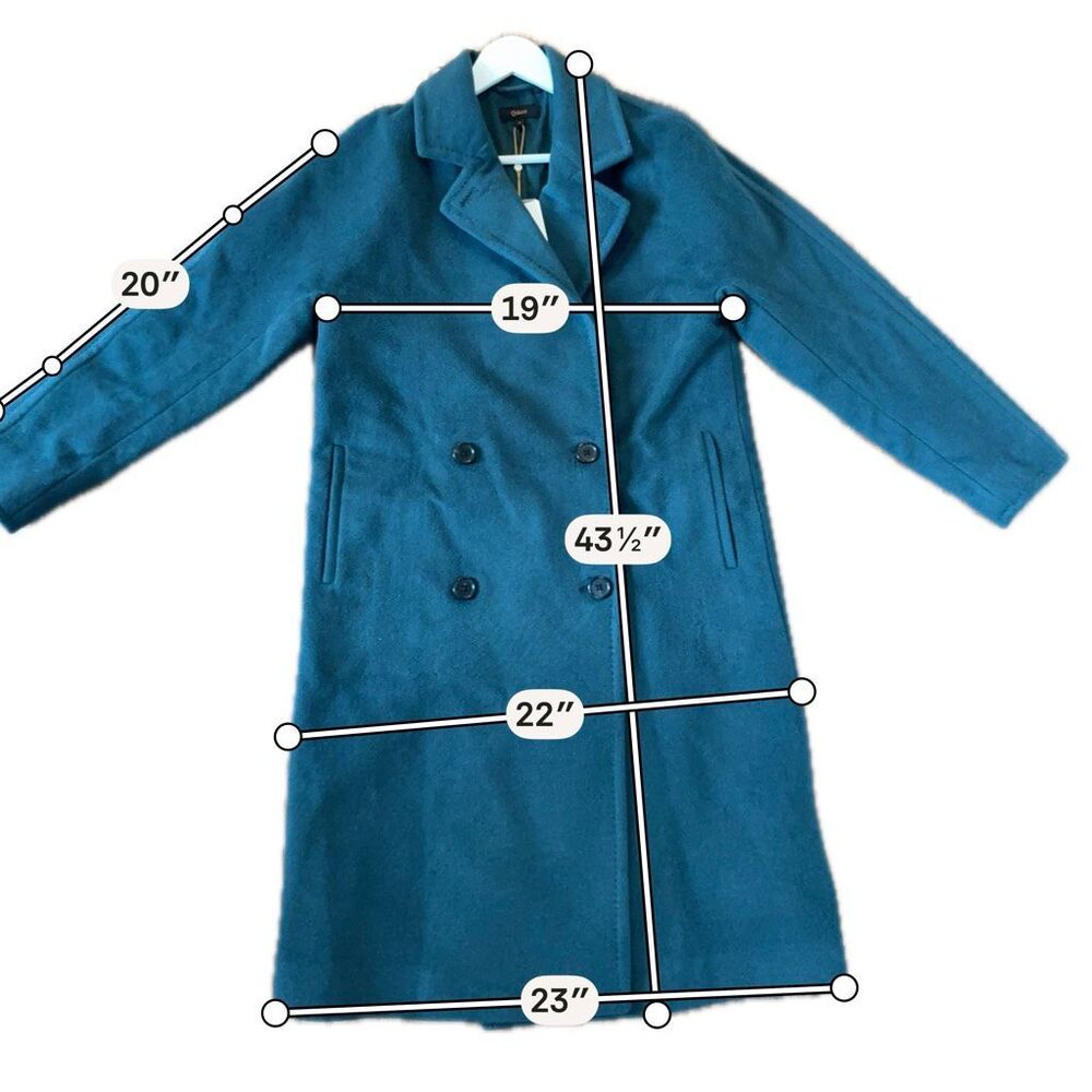 Quince NWT double breasted cashmere wool slouch coat size small green - Picture 8 of 13